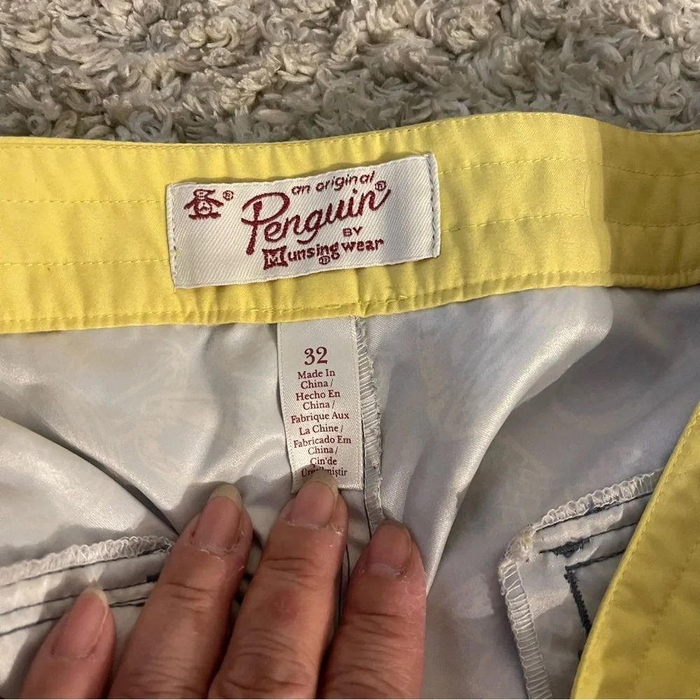 Original Penguin Swim Trunks Size 32 Peanut Shell Print